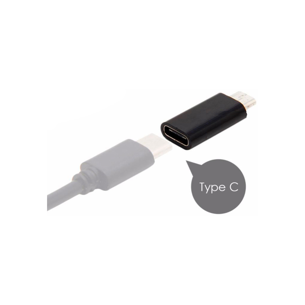 Переходник Lapara Micro USB Male to USB 3.1 Type-C Female black (LA-MaleMicroUSB-TypeC-Female black) изображение 2