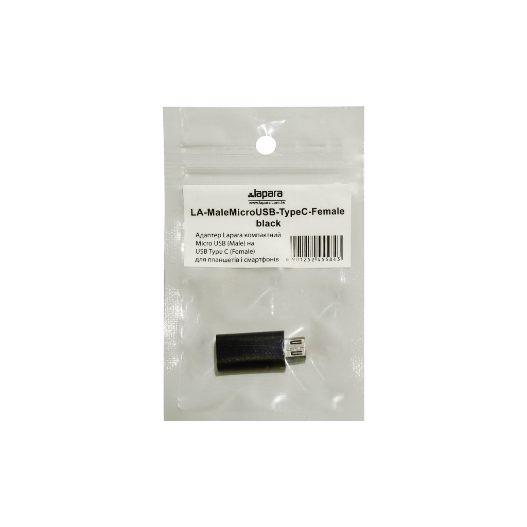 Переходник Lapara Micro USB Male to USB 3.1 Type-C Female black (LA-MaleMicroUSB-TypeC-Female black) изображение 3