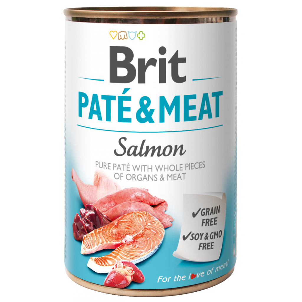 Консервы для собак Brit Pate and Meat со вкусом лосося 400 г (8595602530267)