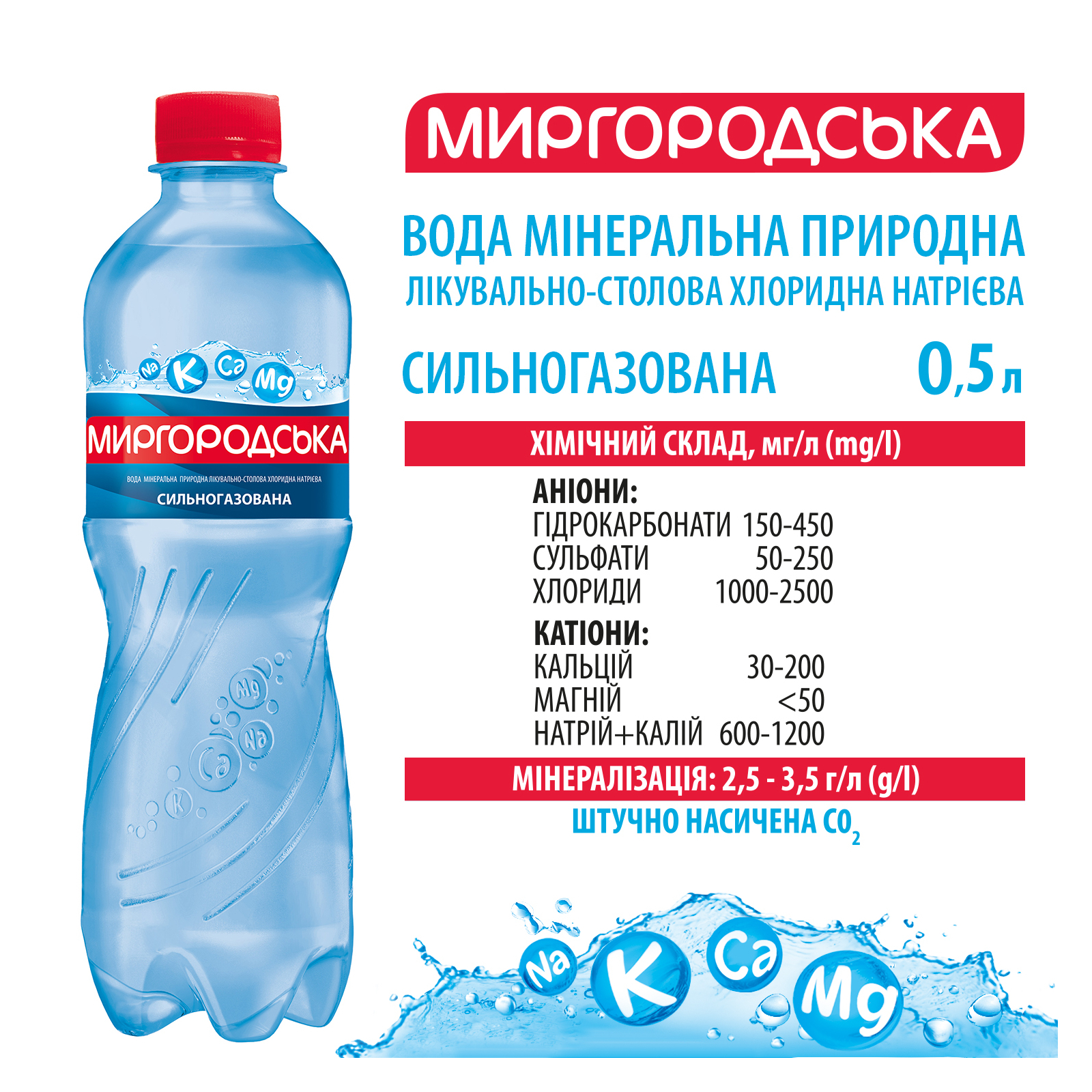 Мінеральна вода Миргородська 0.5 л (4820000430067) зображення 3