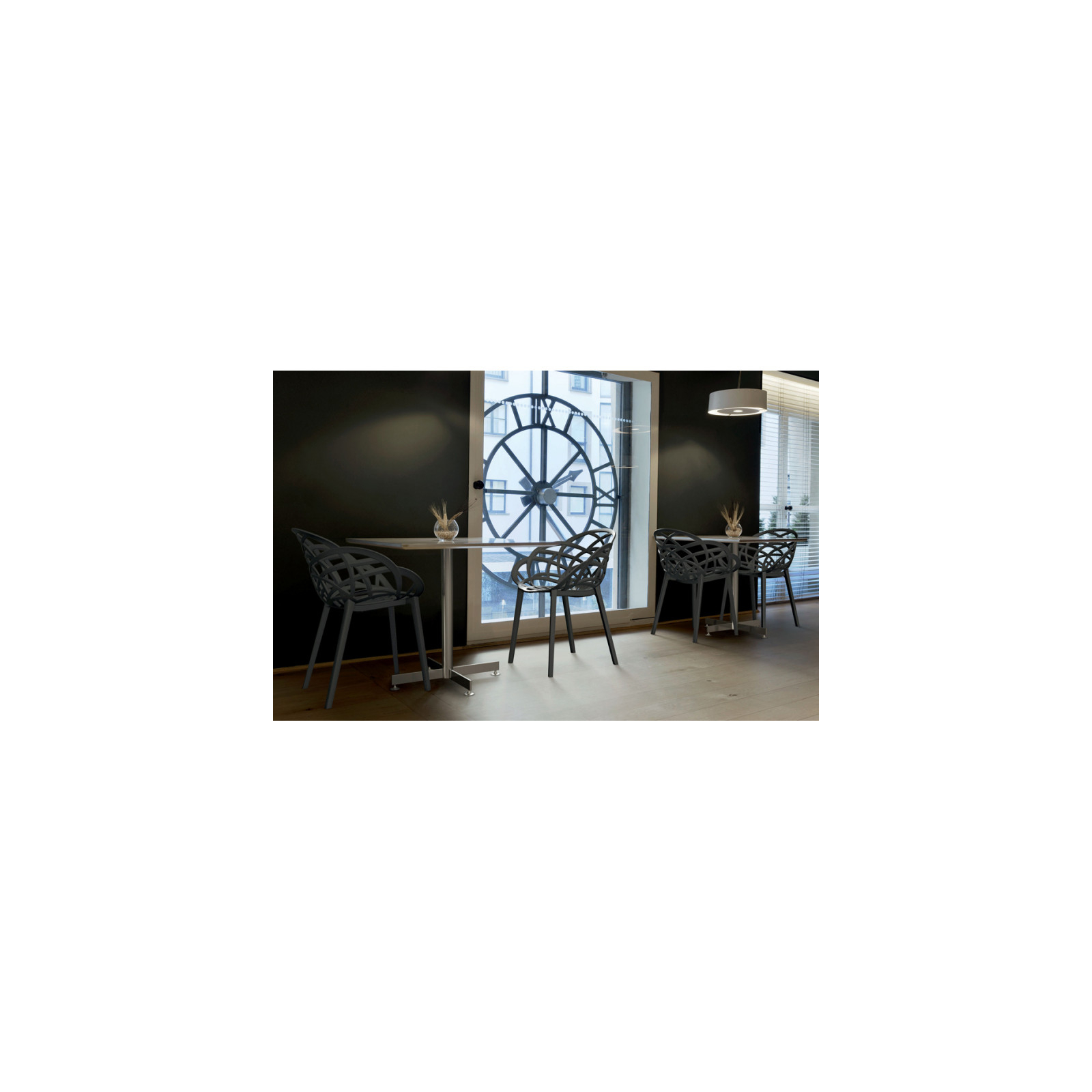 Кухонний стілець PAPATYA flora, сидіння прозоро-димчате, ніжки антрацитові (2310) зображення 7