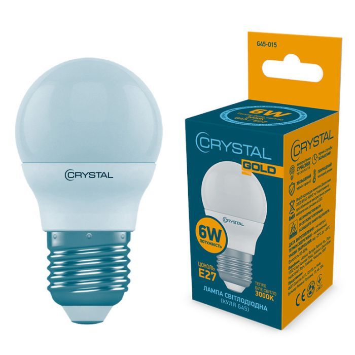 Лампочка CRYSTAL G45 6W PA E27 3000K (G45-015)