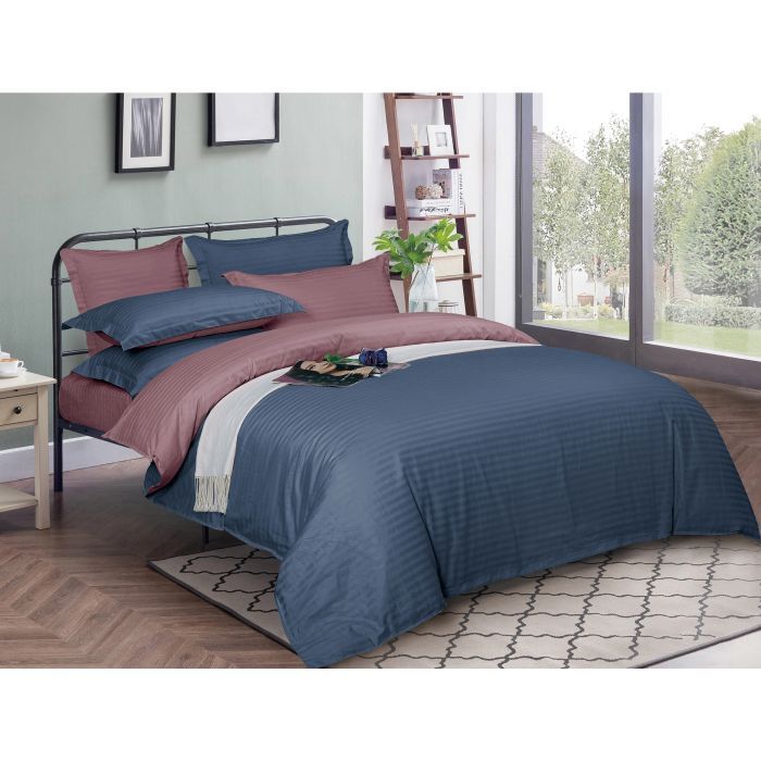 Постільна білизна MirSon Satin Stripe 30-0020 + 30-0008Lovelin 160х220 Сімейний (2200005265925)