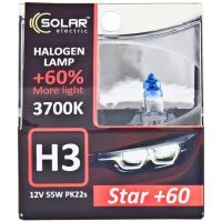 Автолампа SOLAR H3 12V 55W PK22s Starlight + 60, (1233S2) зображення 2