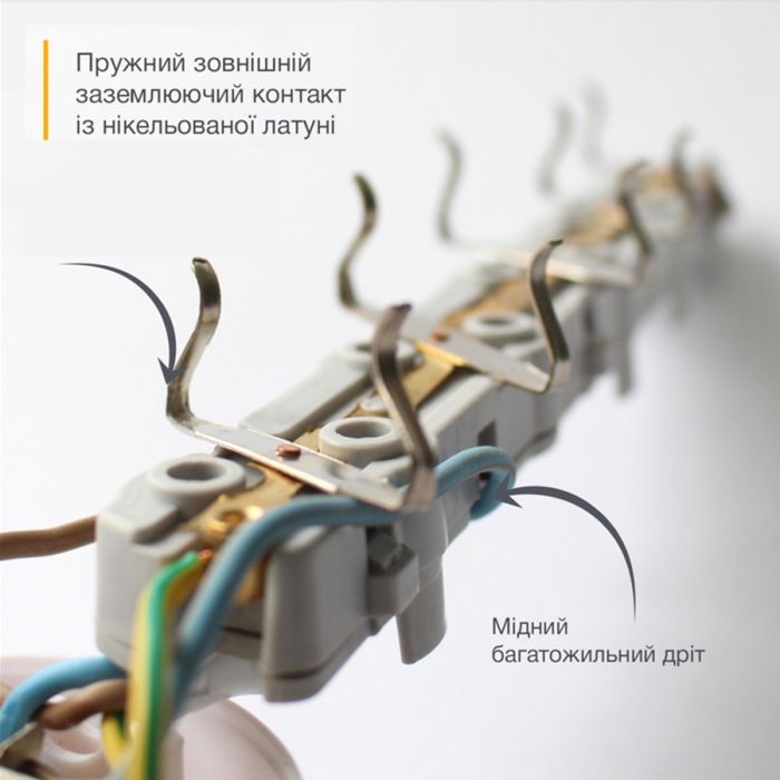 Сетевой удлинитель Electrum C-ES-1813 3.0m, 3 роз, white (C-ES-1813) изображение 4