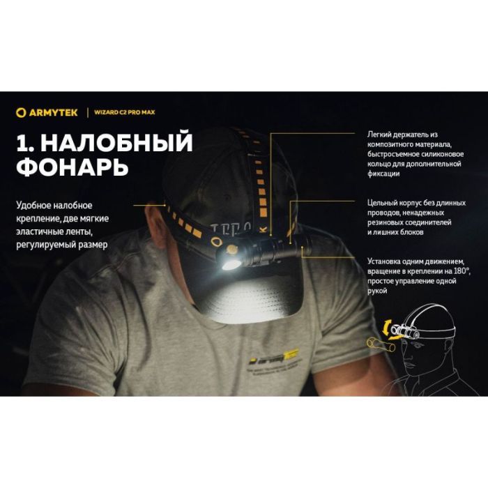 Фонарь Armytek Wizard C2 Pro Max Magnet USB Warm (F06701W) изображение 12