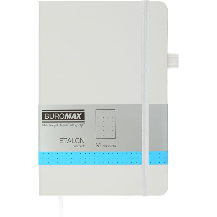 Книга записна Buromax Etalon 125x195 мм 96 аркушів в точку обкладинка зі штучної шкіри Синя (BM.291360-02)