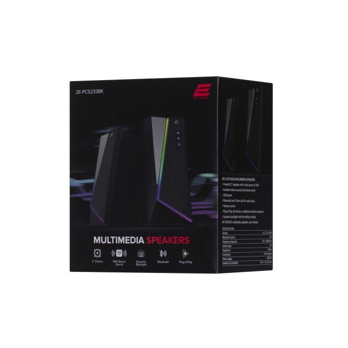 Акустическая система 2E PCS233 RGB USB Black (2E-PCS233BK) изображение 2