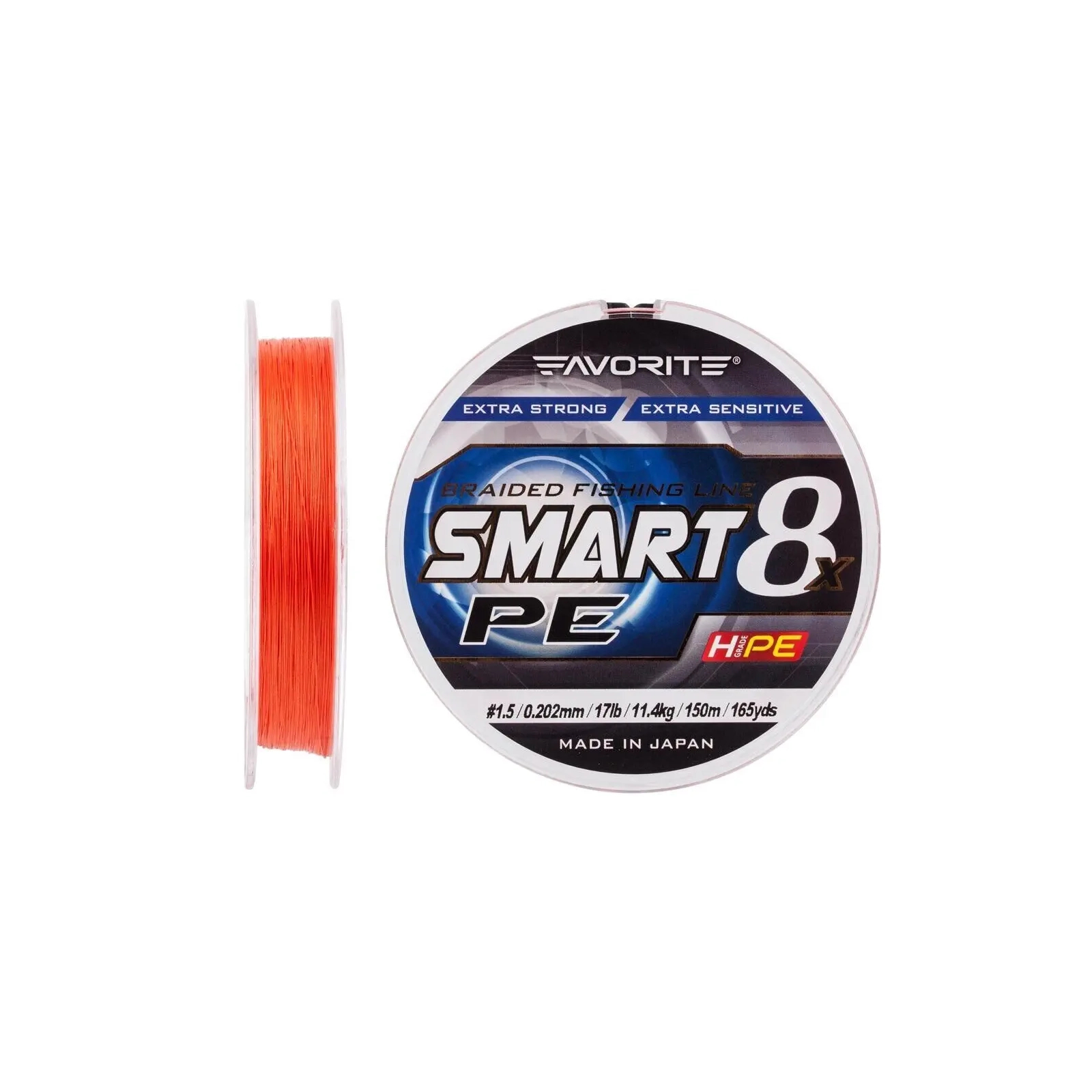 Шнур Favorite Smart PE 8x 150м 1.5/0.202mm 17lb/11.4kg Red Orange (1693.10.84) зображення 2