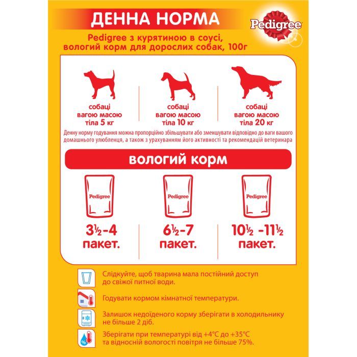 Влажный корм для собак Pedigree Курица и овощи в соусе 100 г (5900951017322) изображение 6