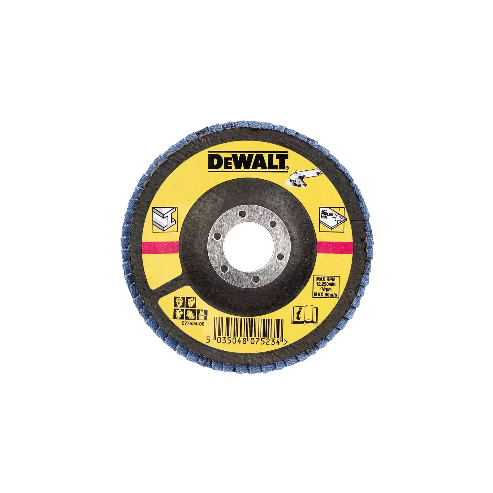 Круг зачистний DeWALT пелюстковий, метал, 125x22.23 мм, G 60 мкм (DT3309)