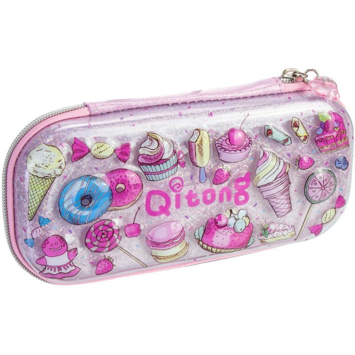 Пенал Cool For School блестящий 1 отделение с органайзером розовый (QT-5780-Pink)