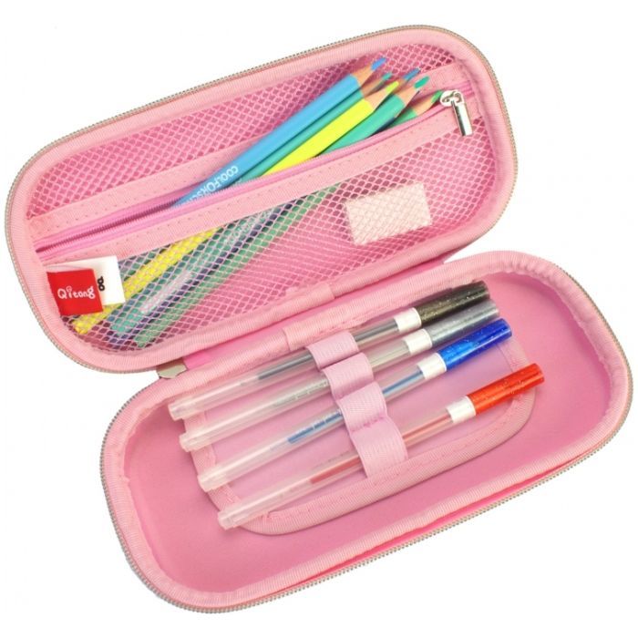 Пенал Cool For School блестящий 1 отделение с органайзером розовый (QT-5780-Pink) изображение 2