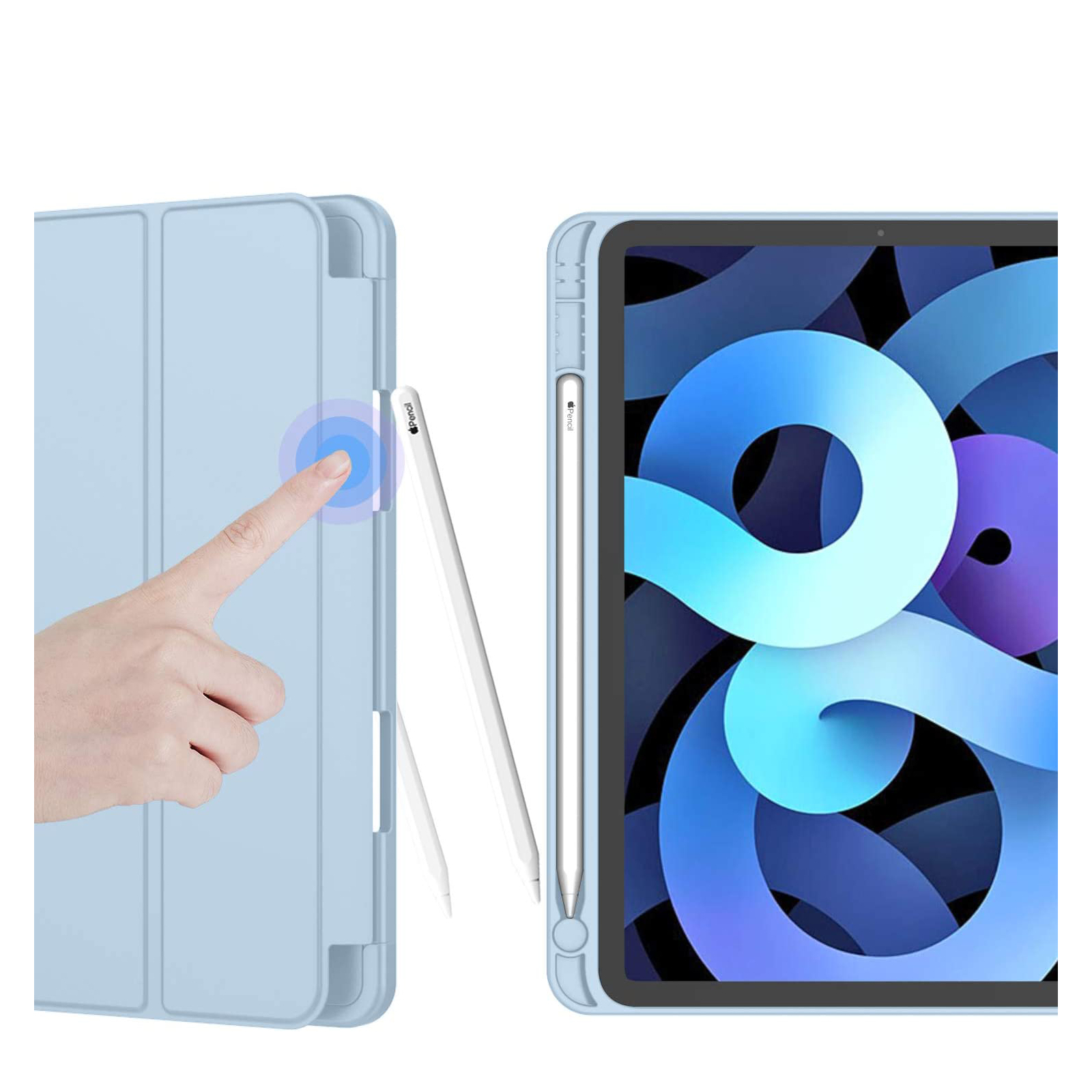 Чехол для планшета BeCover Direct Charge Pen mount Apple Pencil Apple iPad Air 5 (2022) 10.9" Light Blue (708779) изображение 4