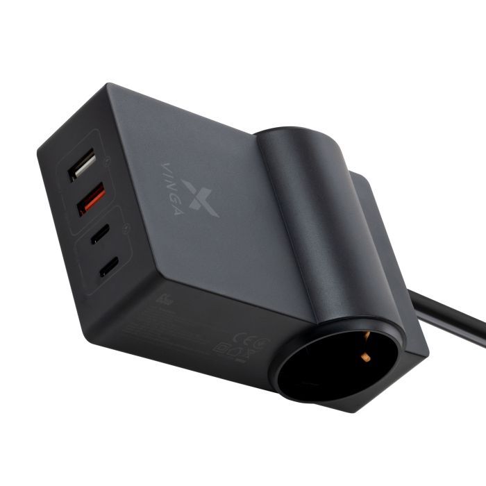 Зарядний пристрій Vinga 65W PD/QC 2xUSB-C+2xUSB-A+2xSchukoF 1.5m CEE7/7 (VCHG2OAC65) зображення 7