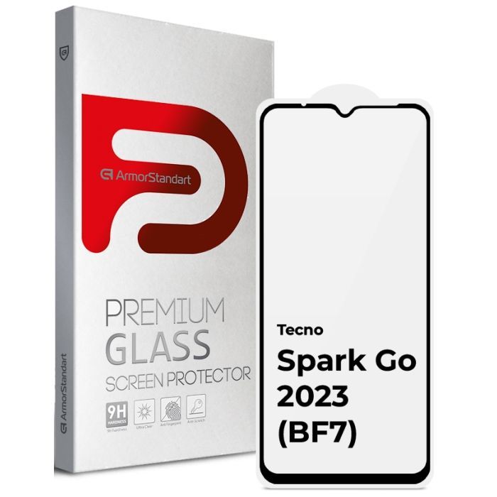 Скло захисне Armorstandart Full Glue TECNO Spark Go 2023 (BF7) Black (ARM67167)