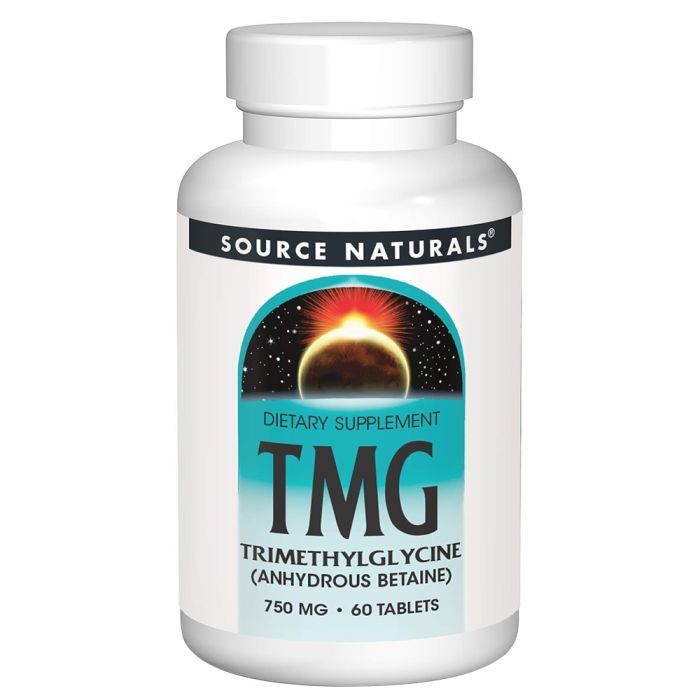 Аминокислота Source Naturals Триметилглицин, ТМГ, TMG, 750 мг, 60 таблеток (SN0876)