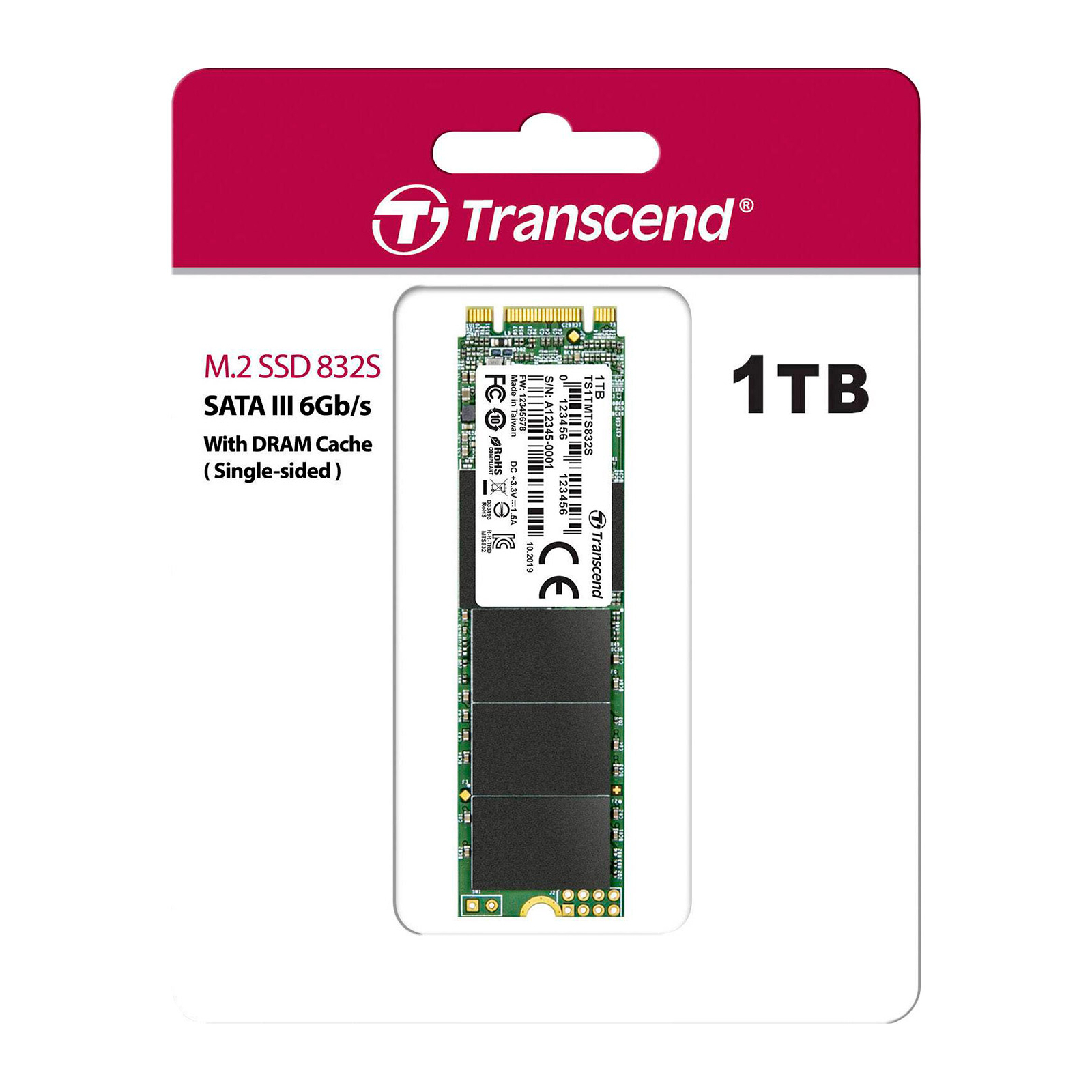 Накопитель SSD M.2 2280 1TB Transcend (TS1TMTS832S) изображение 4