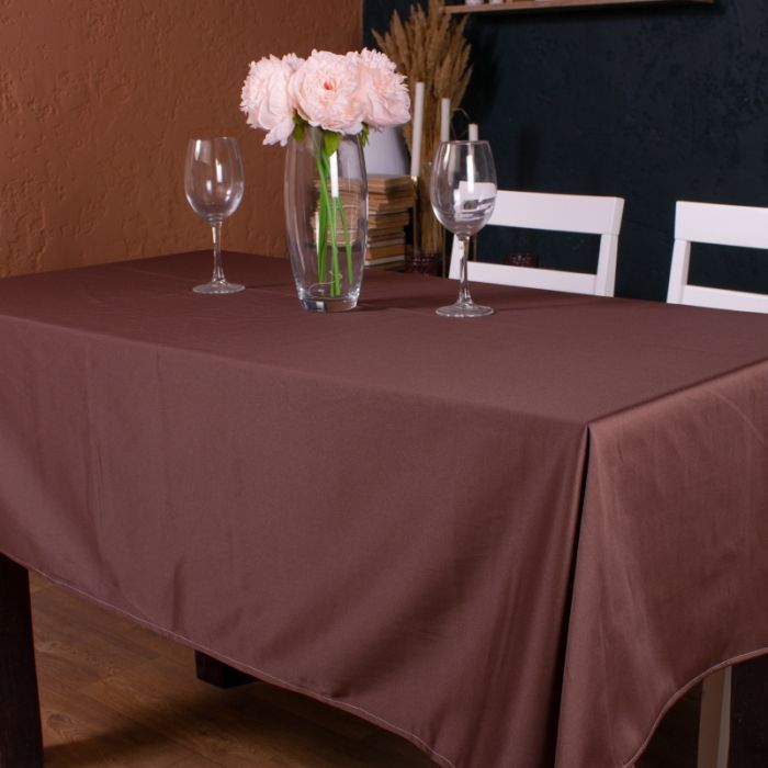 Скатерть MirSon Водонепроницаемая №401 Satin Waterproof Chocolate 140x260 см (2200006739371)