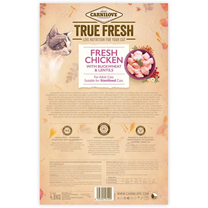 Сухой корм для кошек Carnilove True Fresh Cat Chicken 4.8 кг (8595602561490) изображение 2
