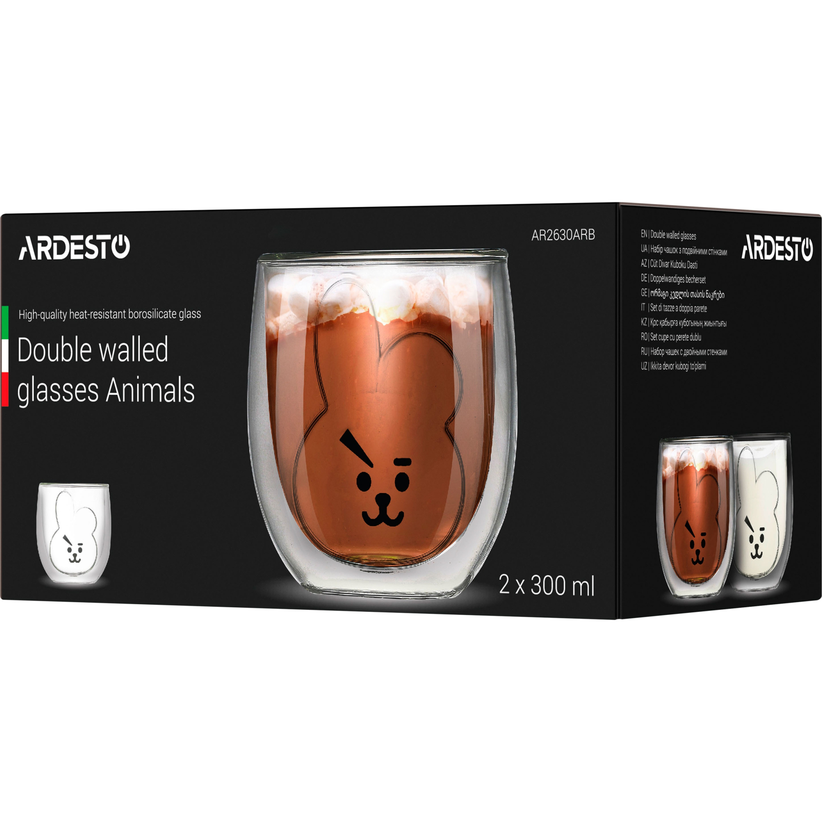 Набор стаканов Ardesto Animals 300 мл 2 шт (AR2630ARB) изображение 4