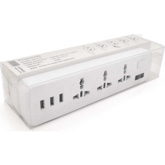 Мережевий фільтр живлення Voltronic TВ-Т13, 3роз, 3*USB White (ТВ-Т13-White) зображення 2