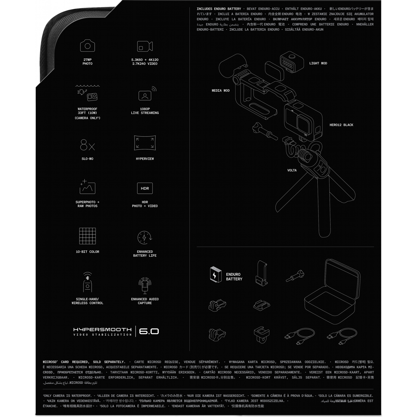 Екшн-камера GoPro HERO12 Black Creator Edition (CHDFB-121-EU) зображення 17