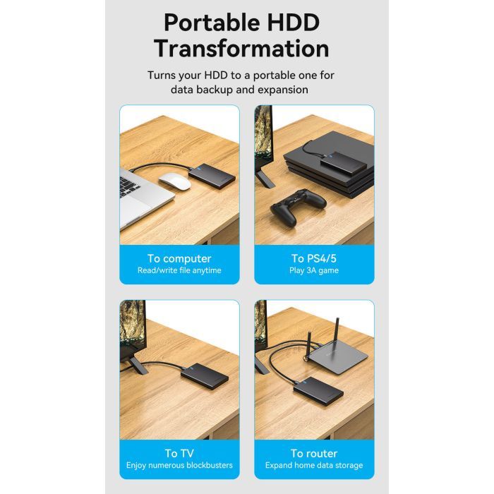 Карман внешний Vention 2.5" HDD/SSD USB 3.0 Micro-B Black (KPAB0) изображение 11