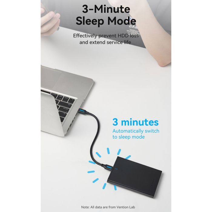 Карман внешний Vention 2.5" HDD/SSD USB 3.0 Micro-B Black (KPAB0) изображение 4