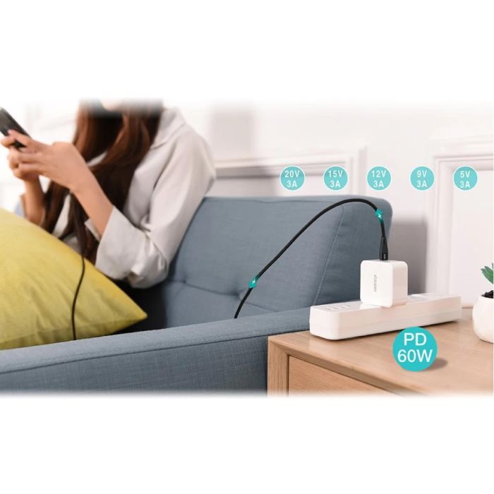 Дата кабель USB-C to USB-C 1.2m USB 2.0 60W Choetech (XCC-1003) изображение 8