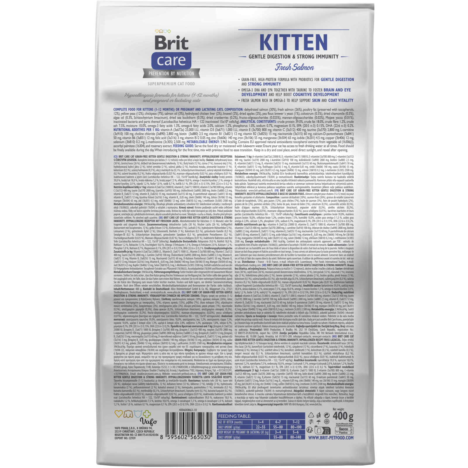 Сухой корм для кошек Brit Care Cat GF Kitten Gentle Digestion Strong Immunity с лососем 400 г (8595602565030) изображение 2