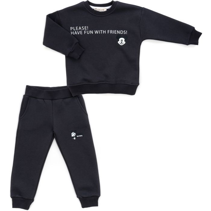 Спортивний костюм дитячий Smile флисовий (23163-98B-gray)