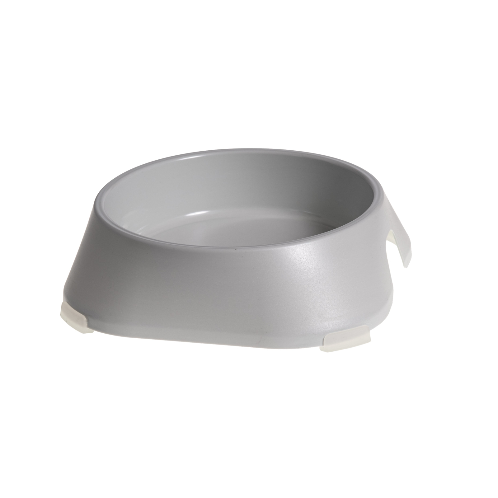 Посуд для собак Fiboo Миска з антиковзаючими накладками M світло-сіра (FIB0113)