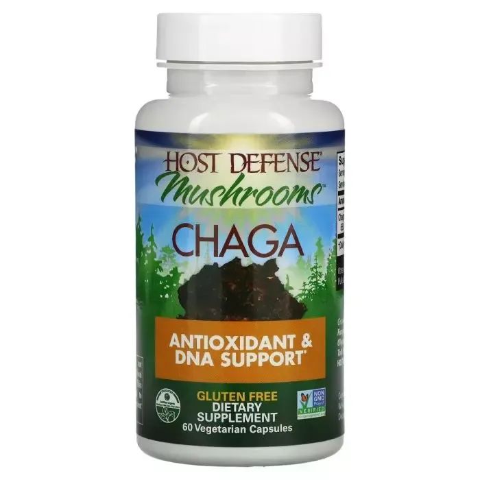 Травы Fungi Perfecti Чага, Chaga, 60 вегетарианских капсул (FPI-03182)