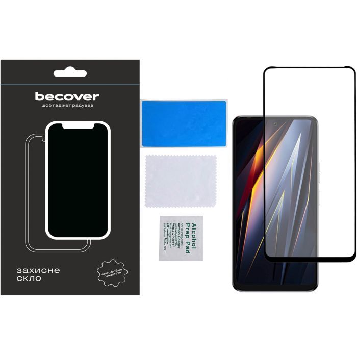 Стекло защитное BeCover Tecno POVA Neo 3 (LH6n) Black (710045) изображение 3
