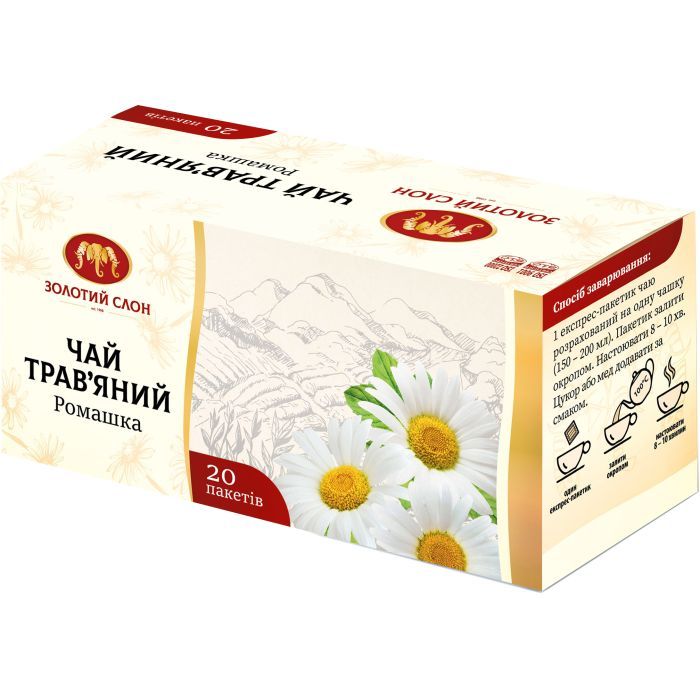 Чай Золотий Слон Ромашка 20х1 г (4820186121551)