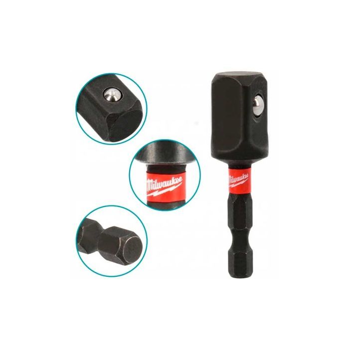 Адаптер для інструменту Milwaukee ShW з 1/4"HEX на 3/8" квадратний хвостовик (4932478054) зображення 3