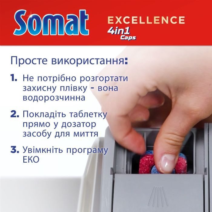 Таблетки для посудомоечных машин Somat Excellence 60 шт. (9000101808087) изображение 7