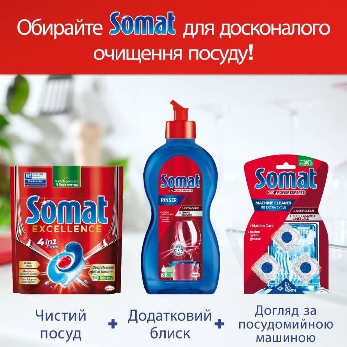 Таблетки для посудомоечных машин Somat Excellence 60 шт. (9000101808087) изображение 8