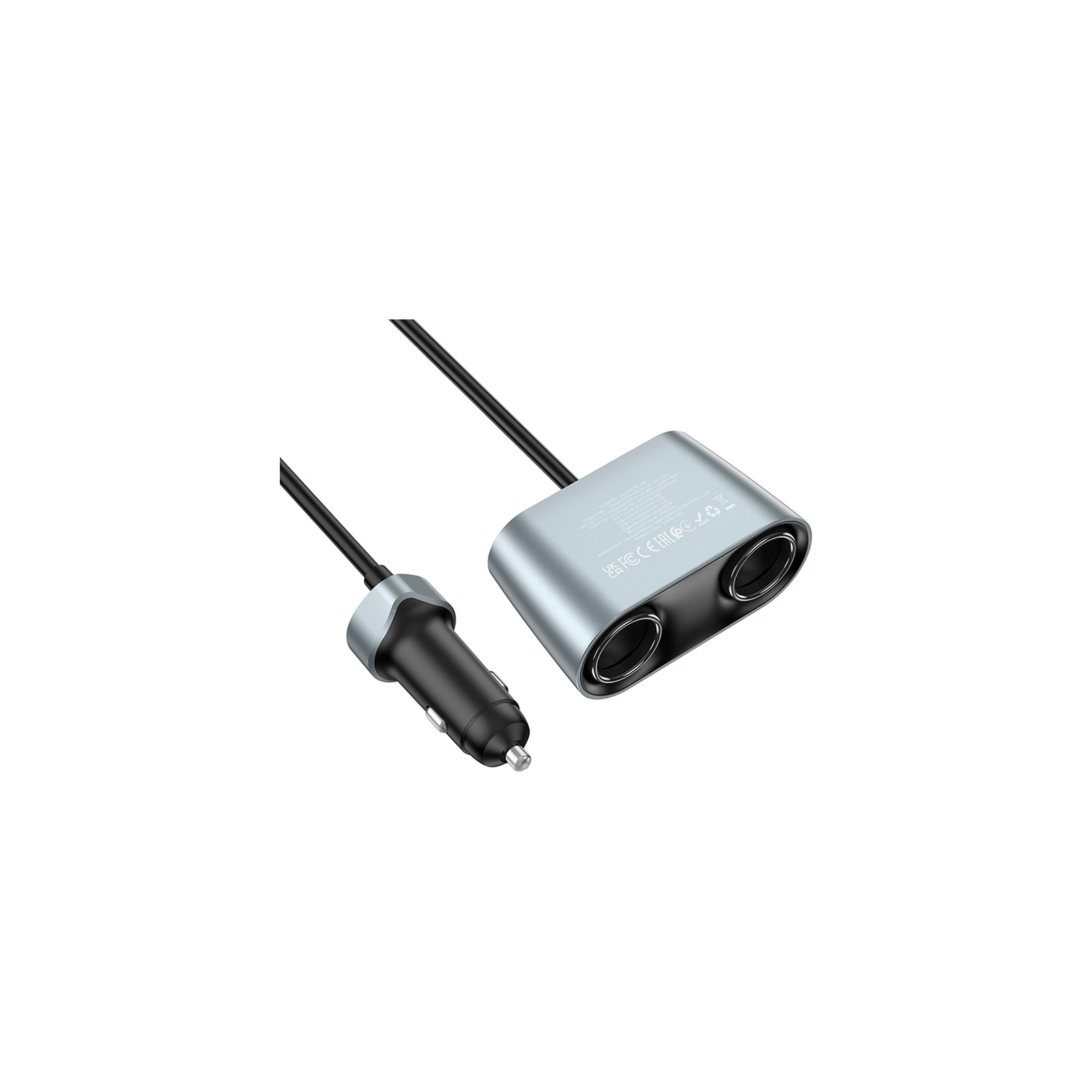 Зарядний пристрій HOCO Z51 Establisher 2xUSB, USB Type-C Metal Gray (6942007600439) зображення 6