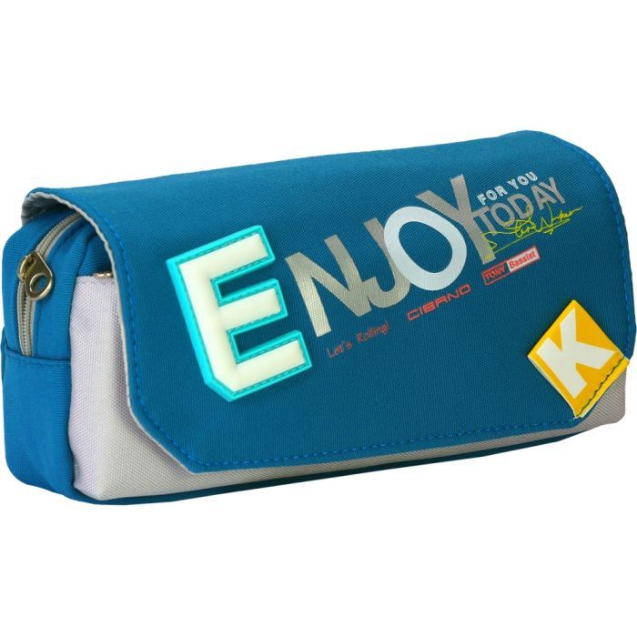 Пенал Cool For School 2 відділення з карманом Синій (CF6920-blue)