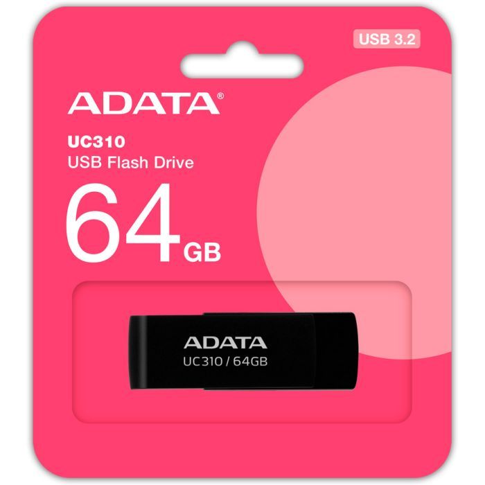 USB флеш накопитель ADATA 64GB UC310 Black USB 3.0 (UC310-64G-RBK) изображение 4