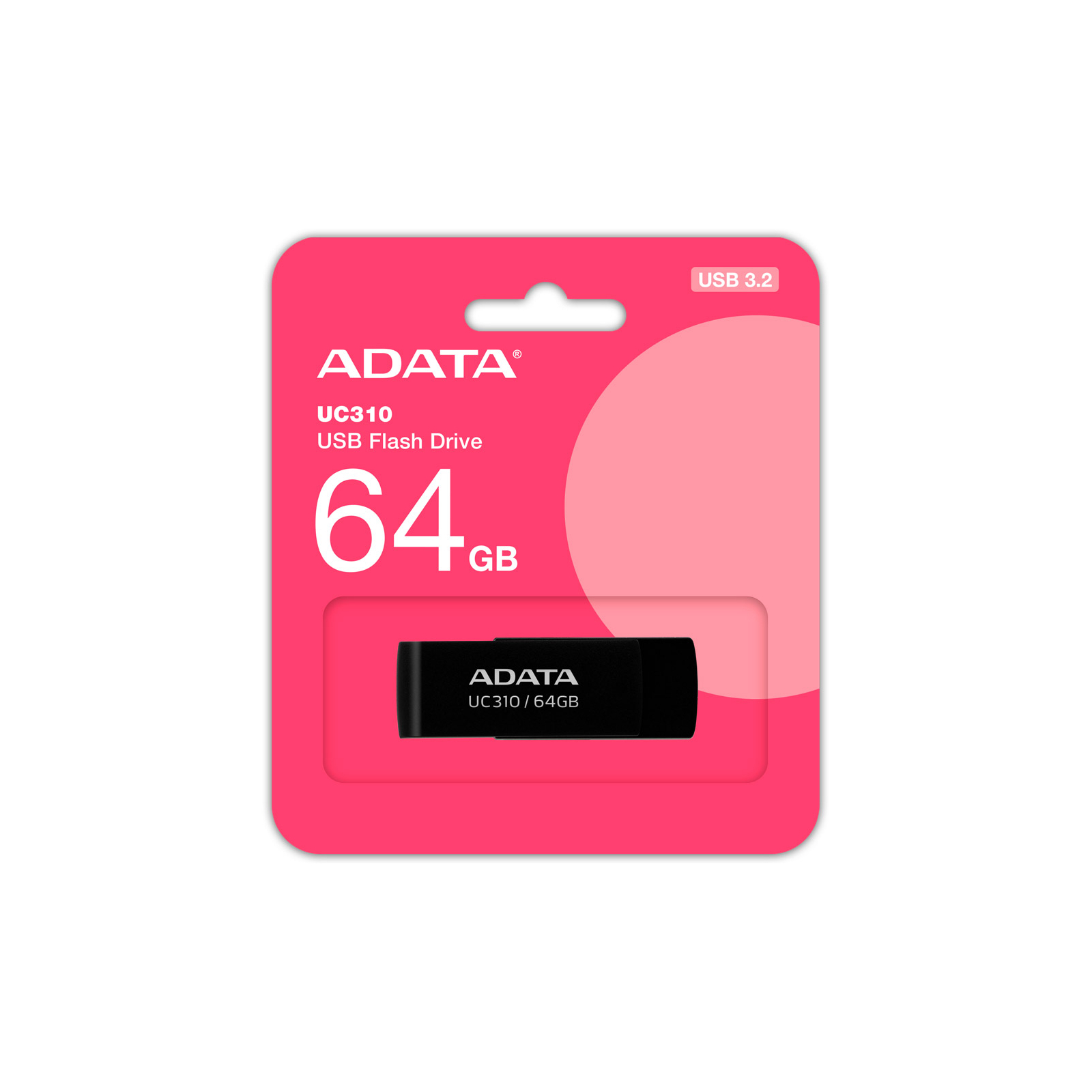 USB флеш накопитель ADATA 64GB UC310 Black USB 3.0 (UC310-64G-RBK) изображение 4