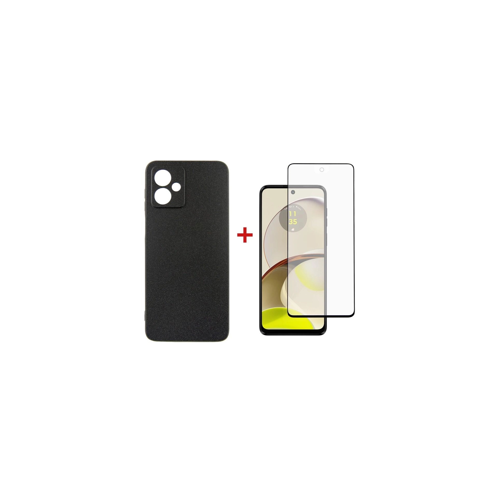 Чехол для мобильного телефона Dengos Kit for Motorola G14 case + glass (Black) (DG-KM-48)