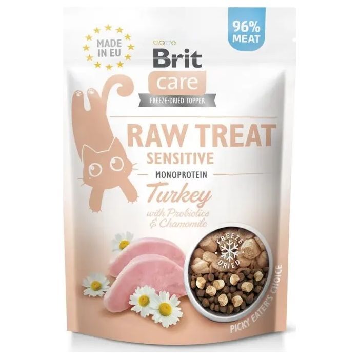 Лакомство для котов Brit Care Raw Treat Sensitive Freeze-dried 40 г - индейка (8595602569571)