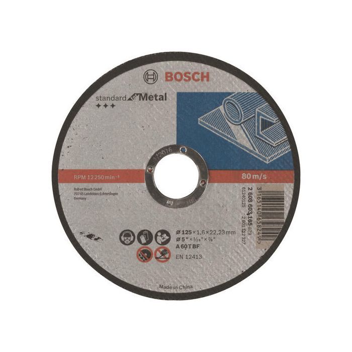 Круг відрізний Bosch Standard for Metal прямий 125х1.6мм (2.608.603.165)