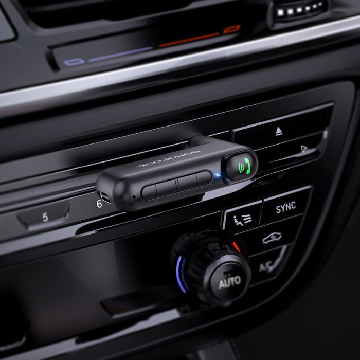 FM модулятор BOROFONE BC35 Wideway car AUX BT receiver Black (BC35B) зображення 4