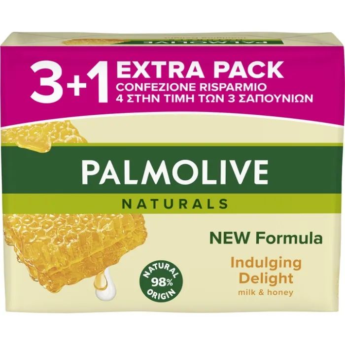 Твердое мыло Palmolive Naturals Молочко и мед 4 х 90 г (8718951597648)
