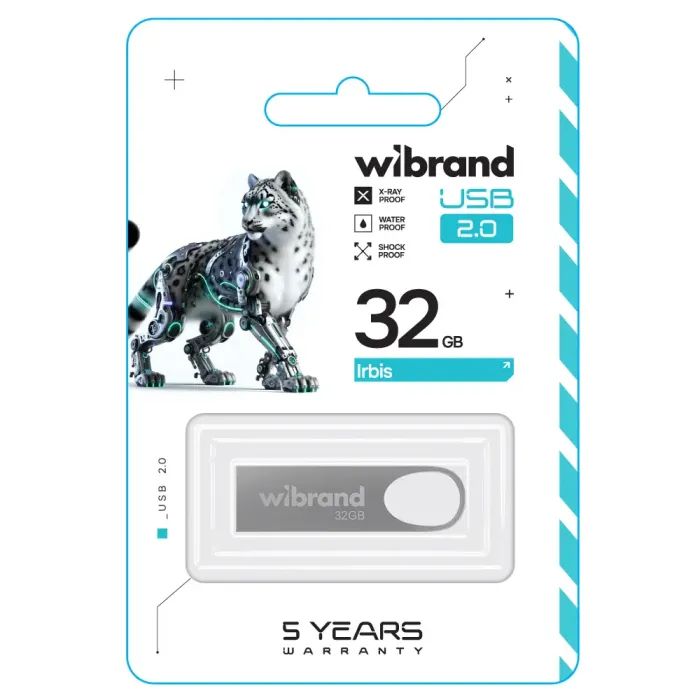 USB флеш накопичувач Wibrand 8GB Irbis Silver USB 2.0 (WI2.0/IR8U3S) зображення 2