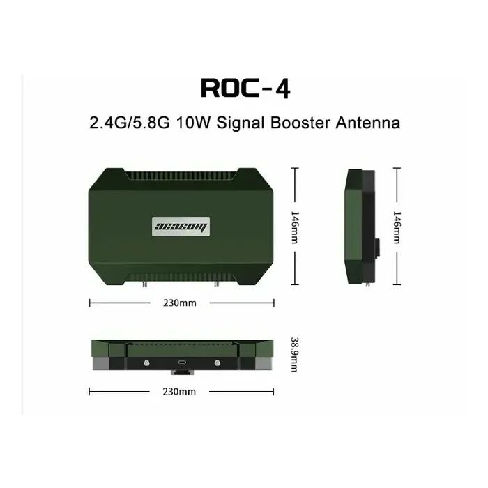 Підсилювач сигналу для дрона Acasom ROC-4 Green 2.4G/5.15/5.8G (10Вт) + кріплення до штативу (ROC-4 Green) зображення 6